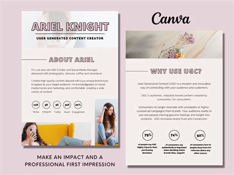 UGC Portfolio UGC Creator Portfolio Ugc Portfolio Template UGC Media Kit Ugc Media Kit Template ...