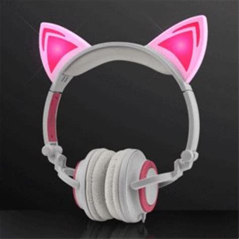 Blinkee A7080 Pink LED Kitty Cat Animal Ears Headphones - Walmart.com ...