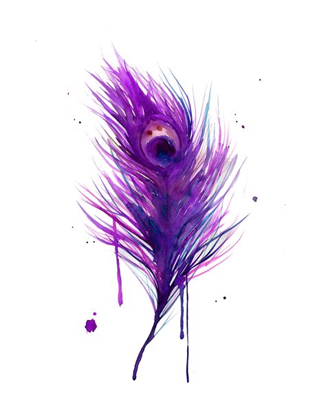 Purple Peacock Feather, by Jessica Durrant | Watercolor peacock, Peacock painting, Feather ...