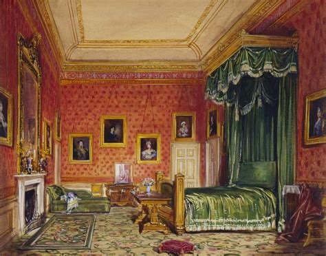 Queen Victoria's Bedroom at Windsor Castle, January 1847. Showing the ...