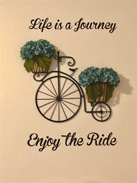 Life is a journey enjoy the ride bicycle wall decor | Цветы