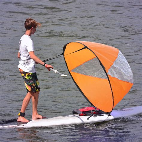 Peahefy PVC Folding Portable Downwind Wind Paddle Popup Board Kayak Sail Kit Sailboat, Kayak ...