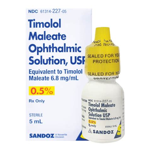 Sandoz Timolol Maleate Ophthalmic Solution 0.5% - 5mL