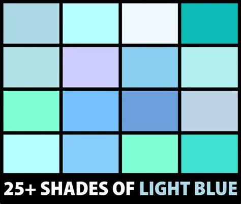 25+ Shades of Light Blue Colors (Names, Hex, RGB, CMYK Codes ...