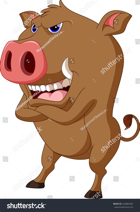 Wild Boar Cartoon Stock Vector Illustration 243883264 : Shutterstock