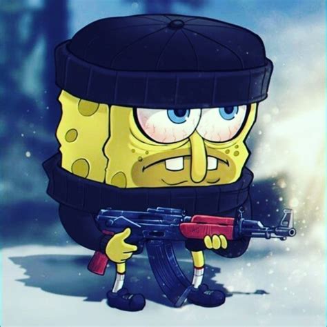 Create meme "sponge Bob square pants , spongebob with a gun" - Pictures ...