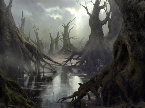 Swamp, Mathias Zamęcki | Fantasy landscape, Fantasy art landscapes ...