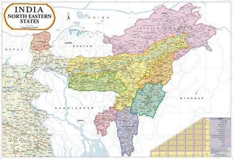 Mappa di nord-est dell'India - India nord-orientale della mappa (Sud-est Asiatico - Asia)