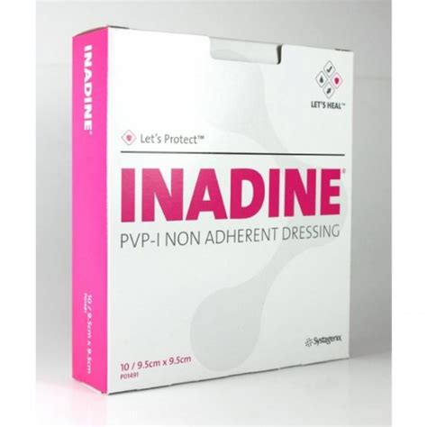 Inadine® Pvp-I Antimicrobial Non-Adherent Wound Dressing, 9.5Cm X 9.5Cm ...