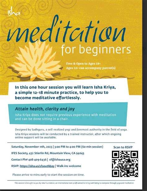 Nov 11 | Meditation for Beginners | Fremont, CA Patch