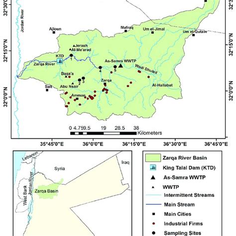 Zarqa River Basin and sampling sites | Download Scientific Diagram