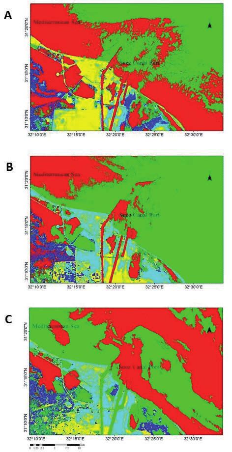 Image classification during 2000-2018; green color showing siltation ...