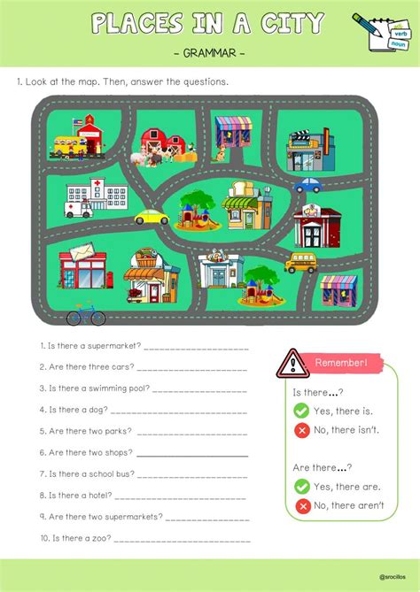 Places in a town or city - Interactive worksheet | English language learners activities ...