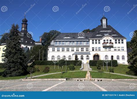 Market Square of Klingenthal, a Village in Vogtland Region of Saxony ...