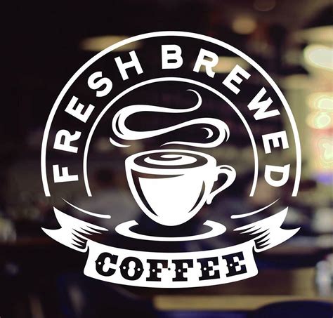 Fresh Brewed Coffee Takeaway Cup Window Sign Vinyl Sticker Graphics ...