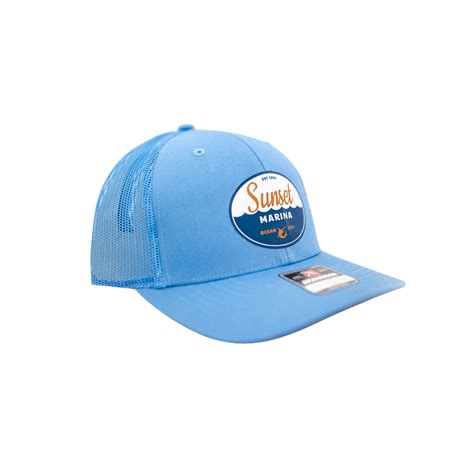 Sunset Oval Patch Hat in Columbia Blue | Ocean City MD Fishing Charter Boat Sport Fishing