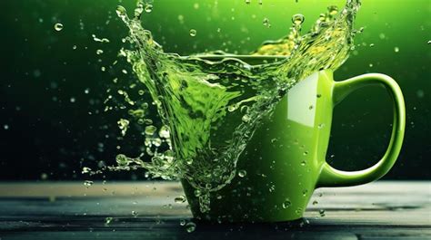 Premium AI Image | green tea splash green splash tea splash water ...