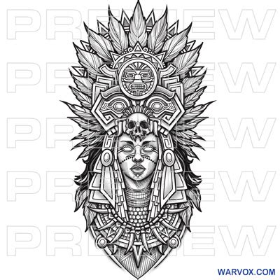 Aztec Warrior Princess Tattoo - ₪ AZTEC TATTOOS ₪ Warvox Aztec Mayan Inca Tattoo Designs