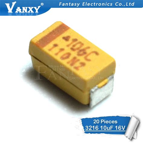 20pcs A 3216 10uF 16V 106 106C SMD tantalum capacitor | Daraz.pk