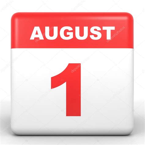 August 1. Calendar on white background. — Stock Photo © iCreative3D ...