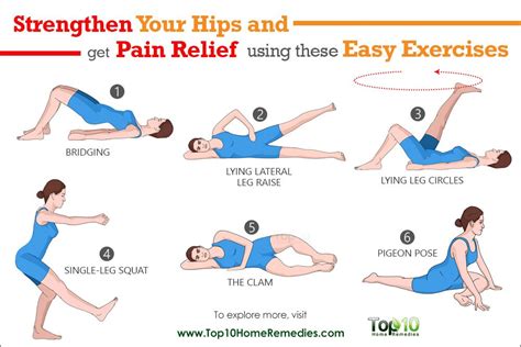 10 Easy Exercises to Strengthen Your Hips and to Help Relieve Pain | Top 10 Home Remedies
