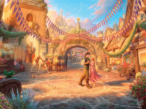 Jigsaw Puzzles Ceaco Thomas Kinkade The Disney Collection Tangled Jigsaw Puzzle 750 Pieces Toys ...