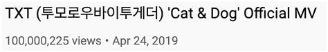 TXT’s “Cat & Dog” Becomes Their 4th MV To Hit 100 Million Views