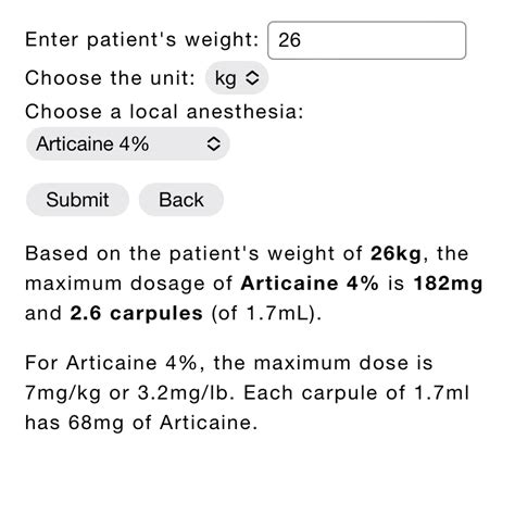 Calculating local anesthesia dosage — justbabyteeth