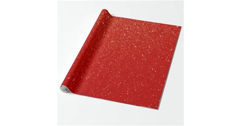 Soft Dark Red Glitter Print Wrapping Paper | Zazzle