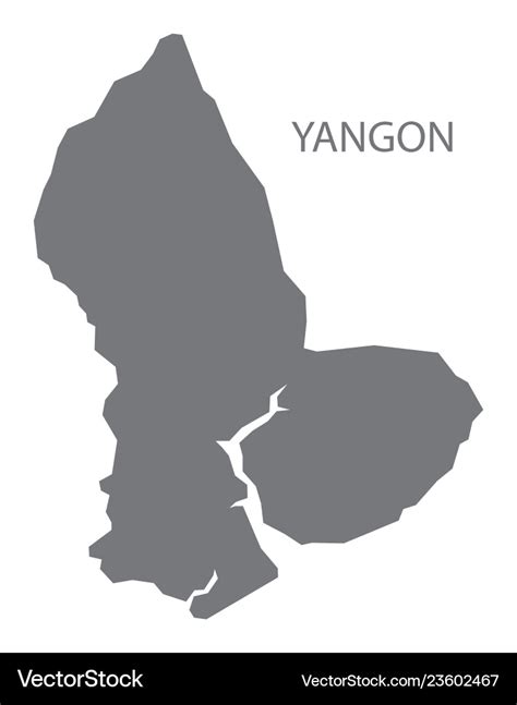 Yangon myanmar map grey Royalty Free Vector Image