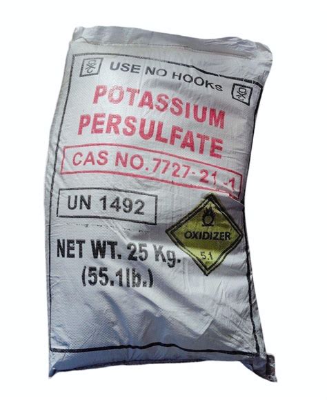 Potassium Persulfate Powder, 98%, 25Kg bag at Rs 4000/bag in Ahmedabad | ID: 2852123822062