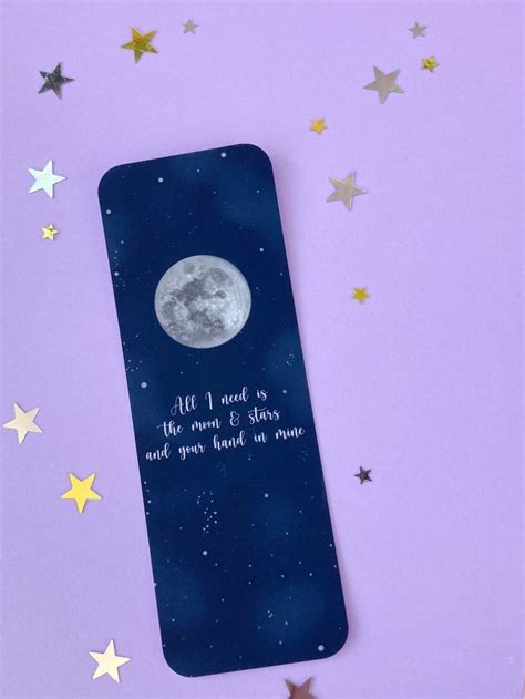 Moon & Stars Bookmark Velvet Bookmark Bookish - Etsy Canada | Star ...