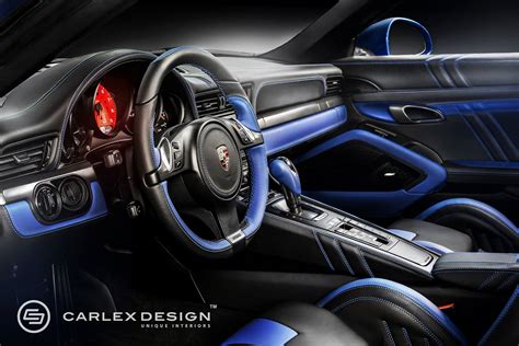 Porsche 911 Gets Electric Blue Interior by Carlex Design - autoevolution