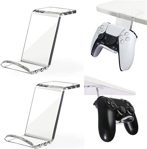 Bmatwk Under Desk & Desktop Controller Holder Gaming Accessories (2 Pack), Universal Controller ...