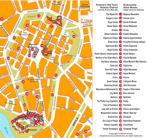 Kraków sightseeing map