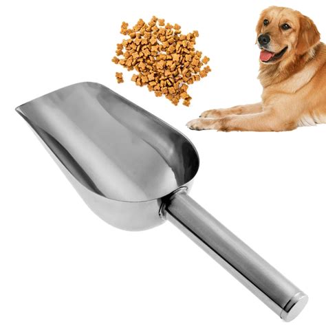 Pet Feeding Shovel Cat Food Scoop Large Capacity Thickening Dog Food Scoop Spoon Stainless Steel ...