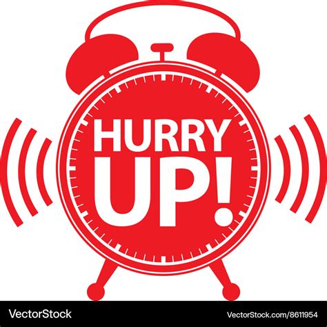 Hurry up alarm clock red icon Royalty Free Vector Image