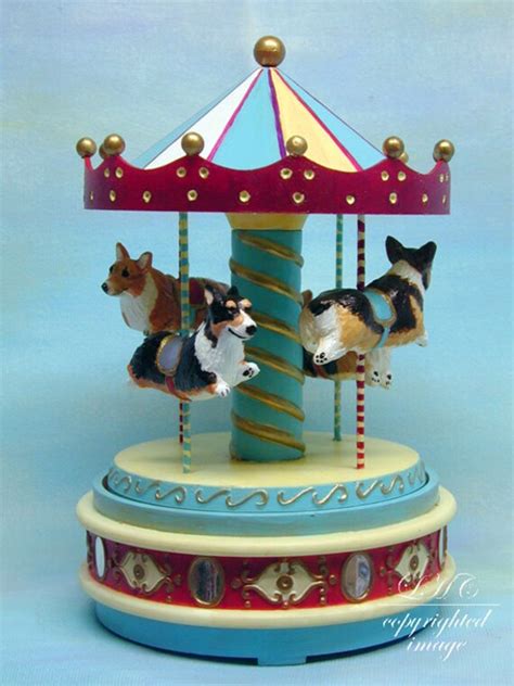 Items similar to YOUR Pets on a vintage Carousel Music Box Special Custom Made Sculpture Dogs ...