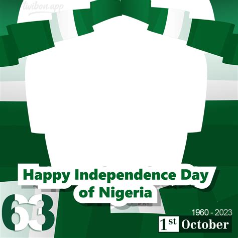 Happy Independence Day for Nigeria Greetings Graphics Frame