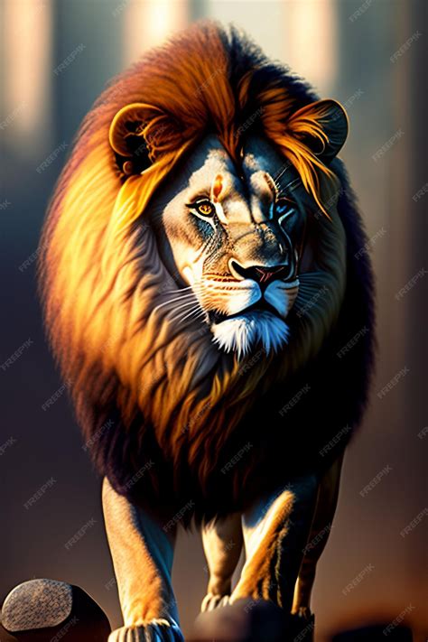 Premium AI Image | A lion with a mane and a golden mane