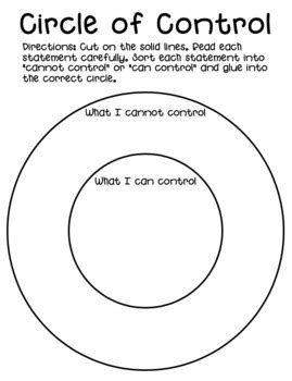 Circle of Control Sort | Circle of control, Social emotional learning, Therapy worksheets