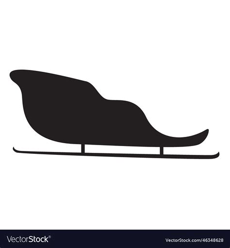 Basic sleigh sliding silhouette Royalty Free Vector Image