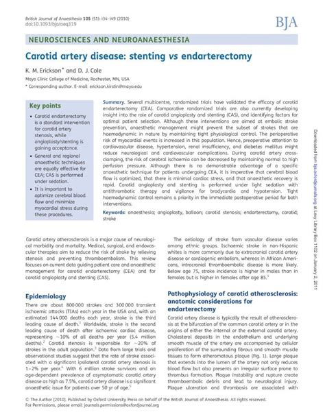 (PDF) Carotid artery disease: stenting vs endarterectomy · Carotid ...