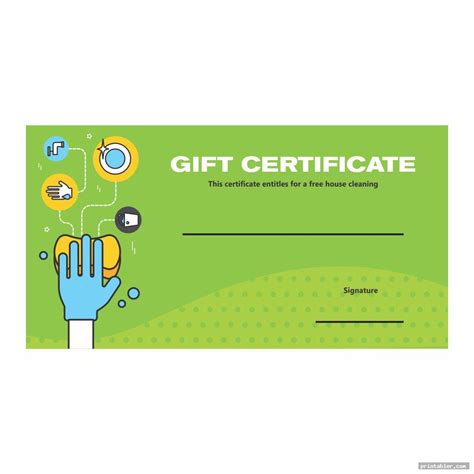 House Cleaning Gift Certificate Template Free