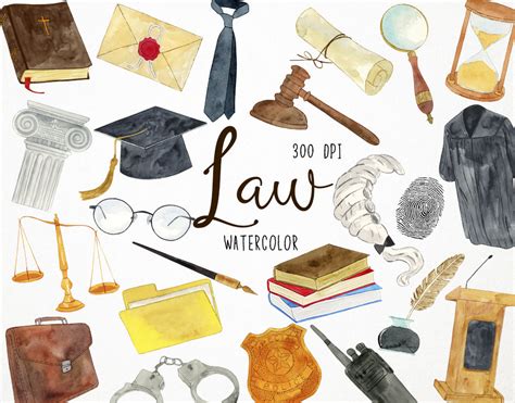 Watercolor Law Clipart Legal Clipart Judge Clipart Lawyer - Etsy Canada