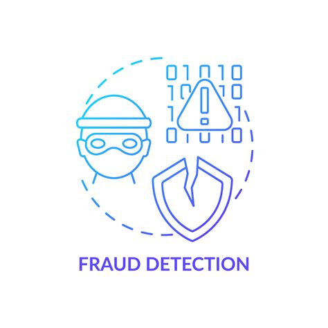 Fraud detection blue gradient concept icon. Identify fraudulent activity. Use of machine ...