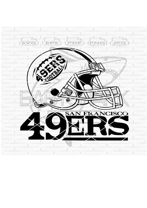 49ers Clipart Black And White Christmas