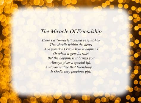 The Miracle of Friendship - Free Friendship Poems