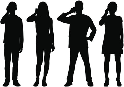 Silhouette Of A People Talking On Phone Clip Art, Vector Images ...