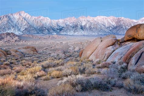 USA, California, Lone Pine. View of Lone Pine Peak and Mount Whitney as ...